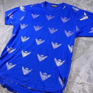 Jewel House Graphic T Shirt Mens Medium Blue All Over Print Streetwear Tee